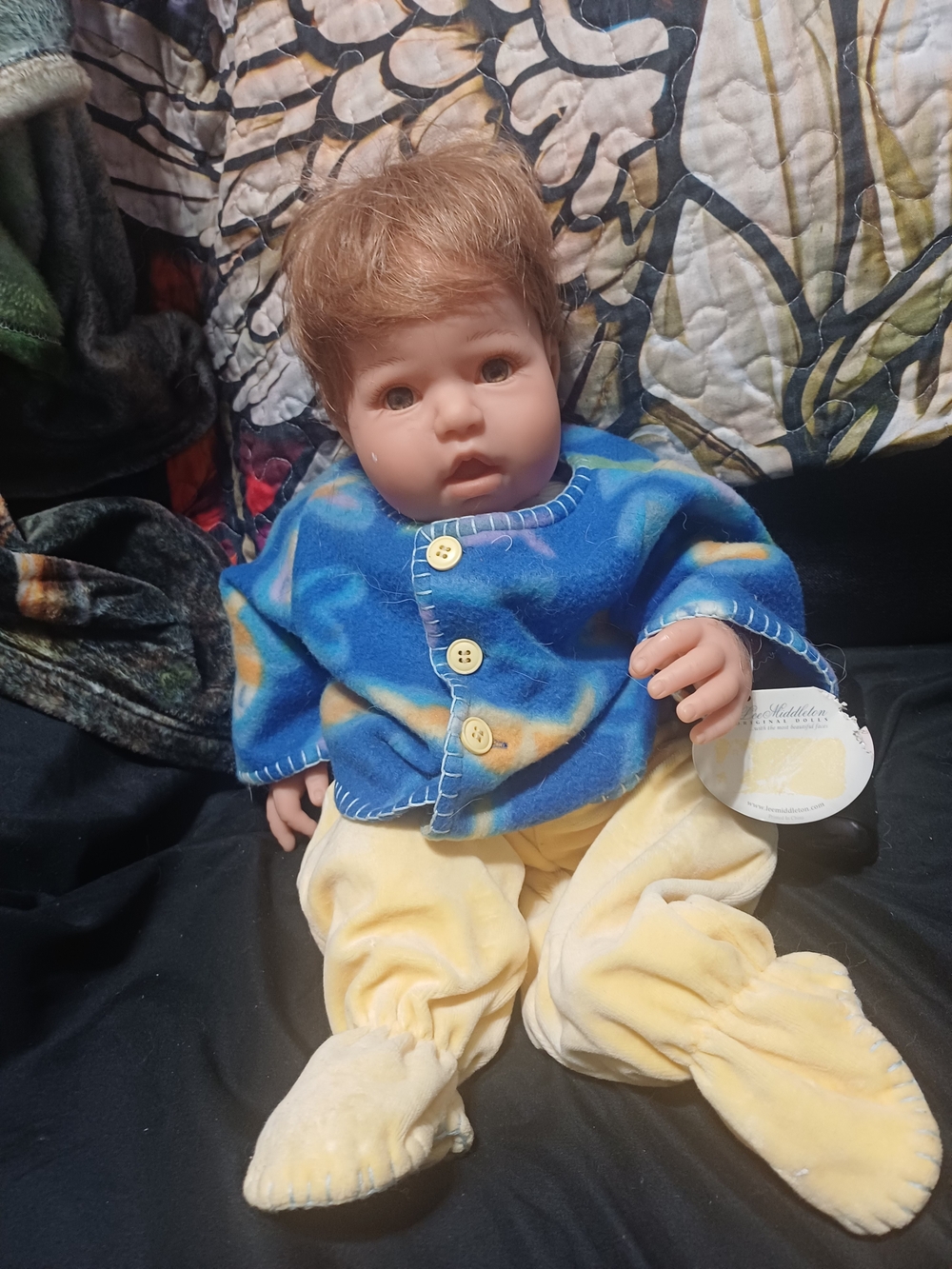 Lee Middleton Plush Baby Doll in Blue Jacket and Yellow Outfit
